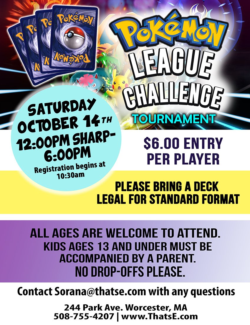 Pokemon Challenge, Saturday, October 14th - Worcester Store