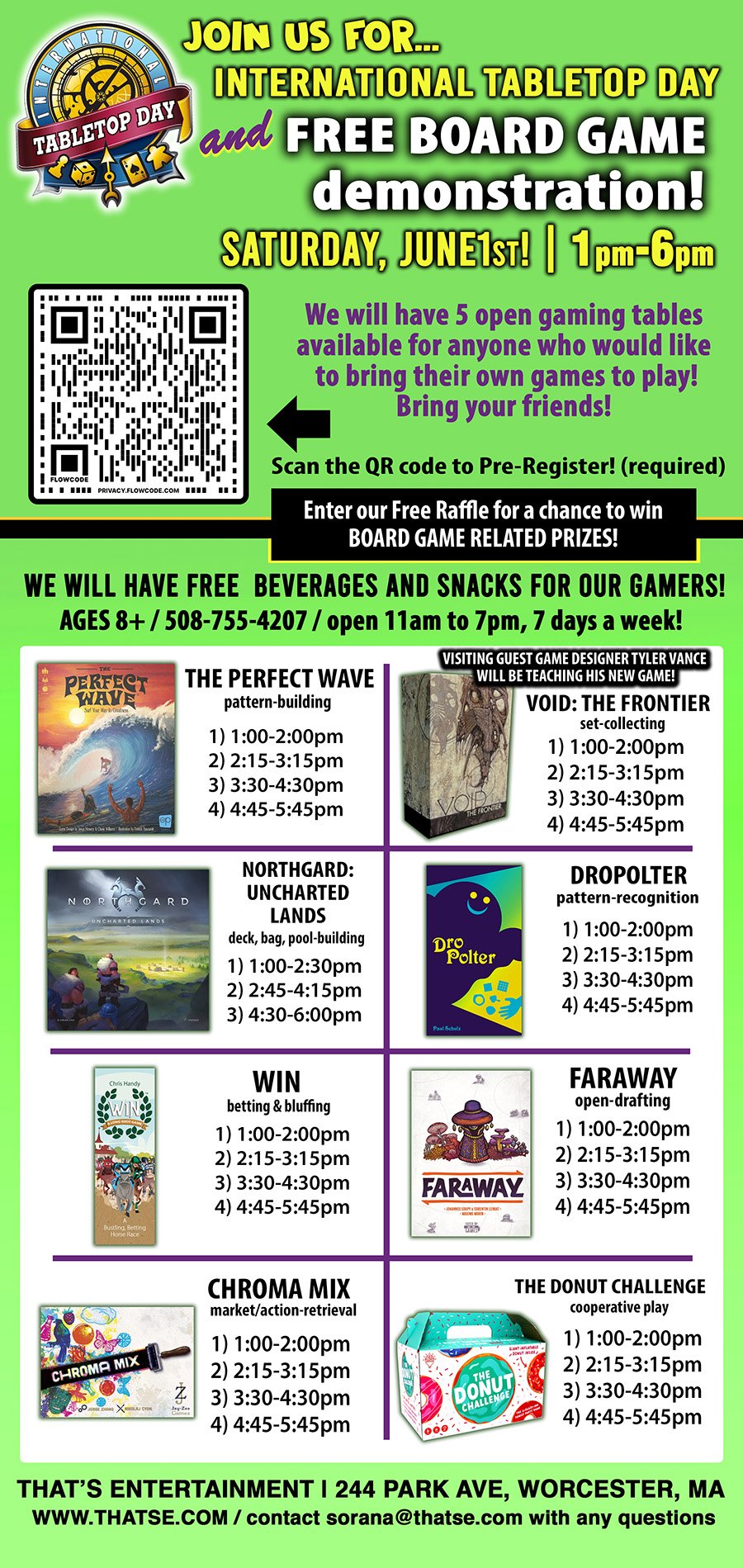 International Tabletop Day and Free Board Game Demo on Saturday, June 1st!