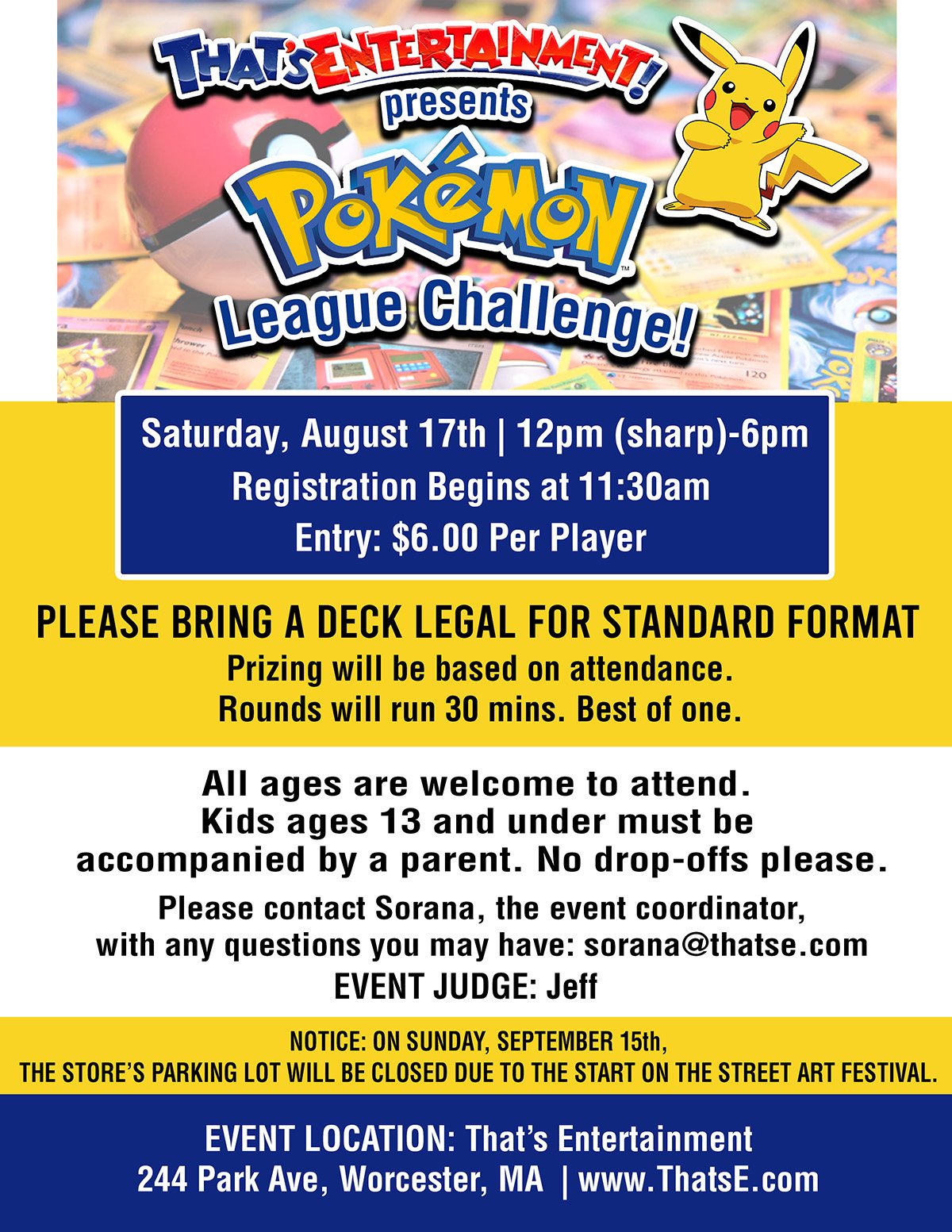 Pokemon League Challenge! - Worcester Store