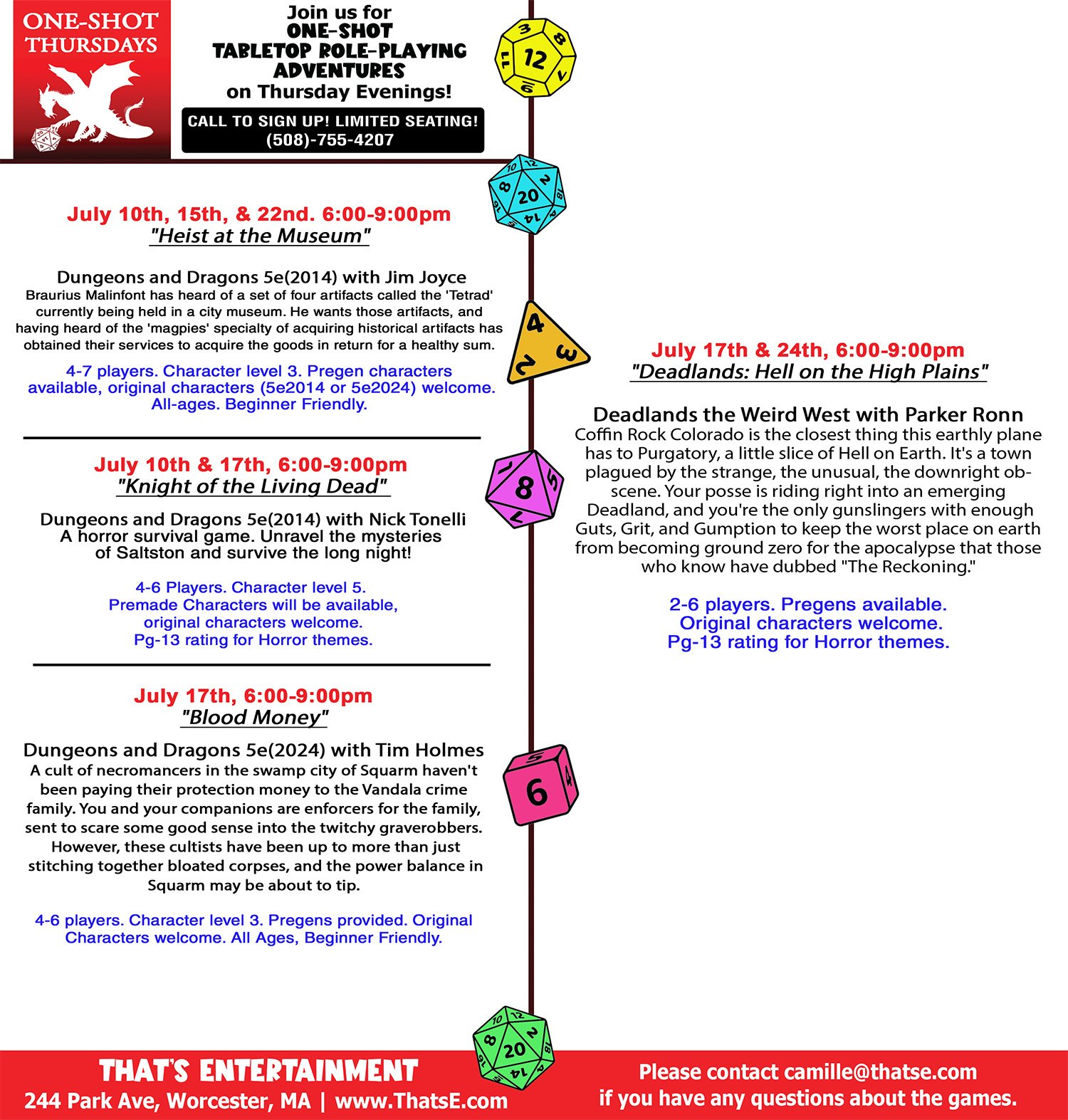 July One Shot Thursdays (Worcester): 7/10 "Heist at the Museum"