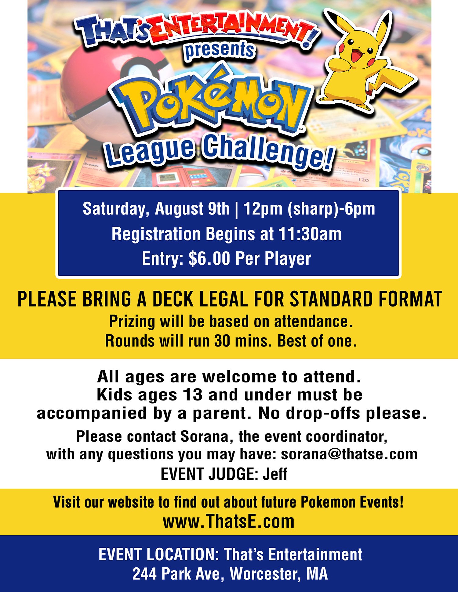 Pokemon League Challenge - Saturday, August 9th! (Worcester Store)