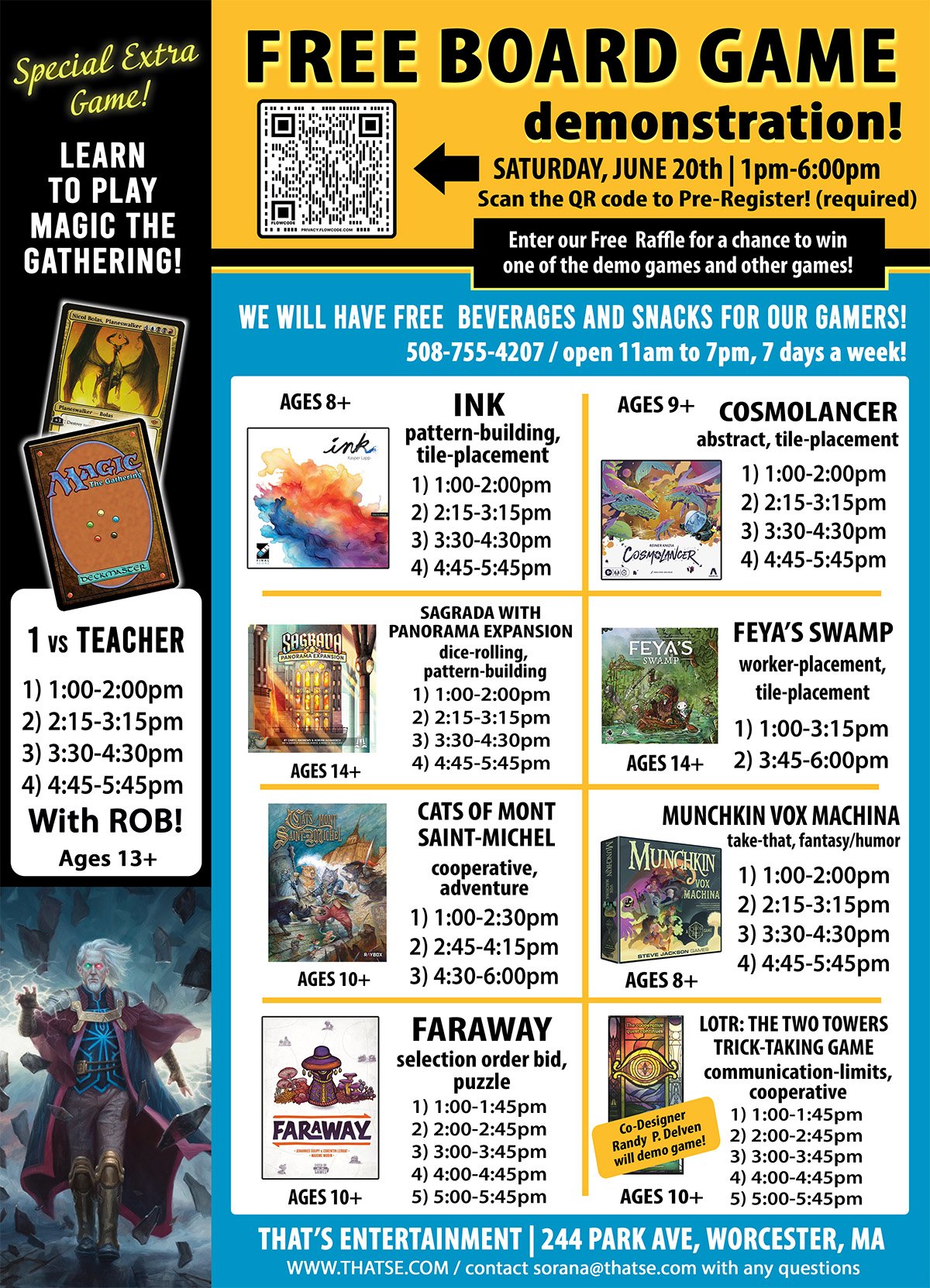 Free Board Game Demo - Saturday, June 20th - (Worcester Store)