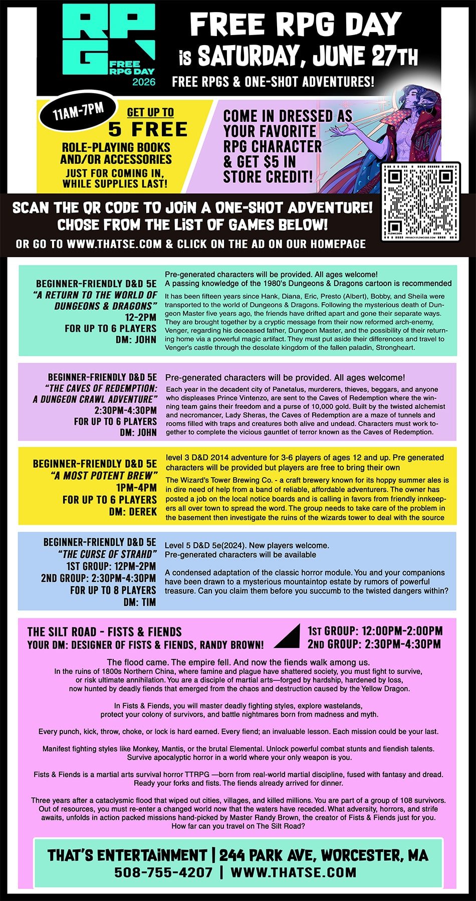 FREE RPG DAY 2026 - Saturday, June 27th - (Worcester Store)