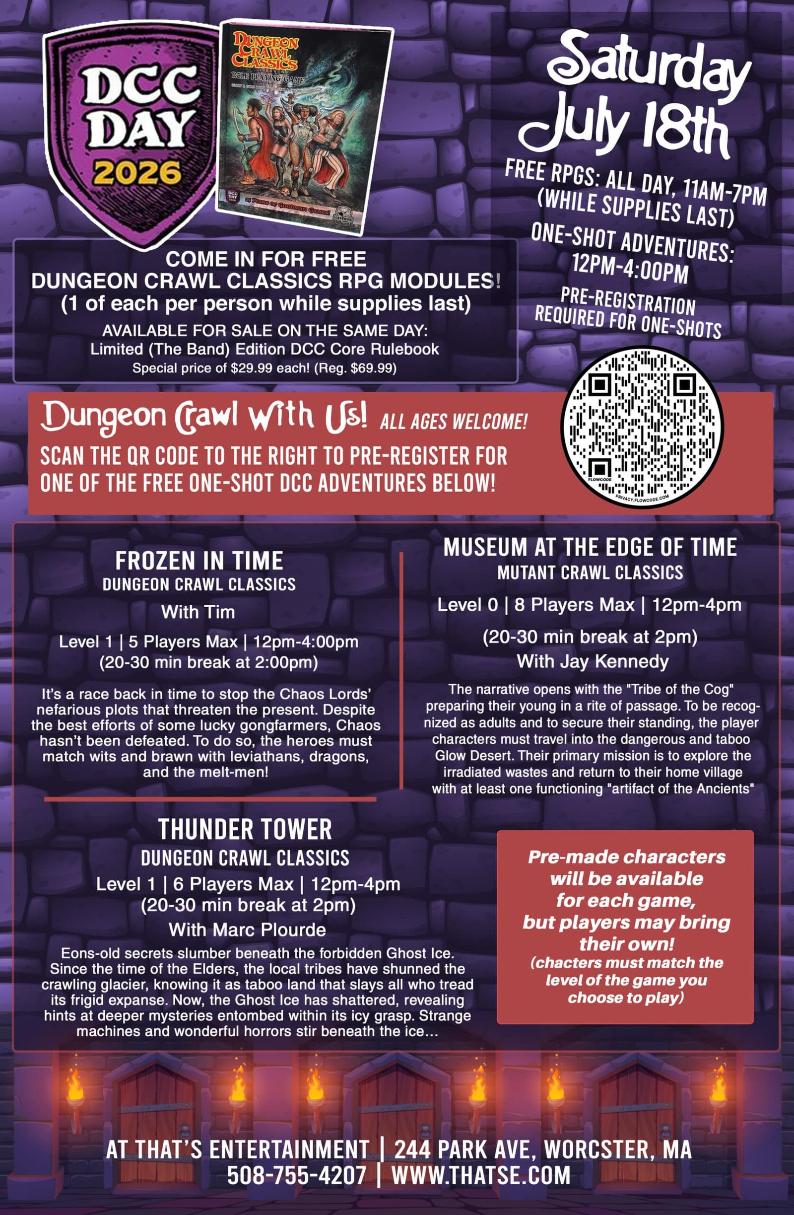 Dungeon Crawl Classics Day (DCC Day) - Saturday, July 18th - (Worcester Store)