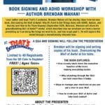 BOOK SIGNING AND ADHD WORKSHOP WITH AUTHOR BRENDAN MAHAN!