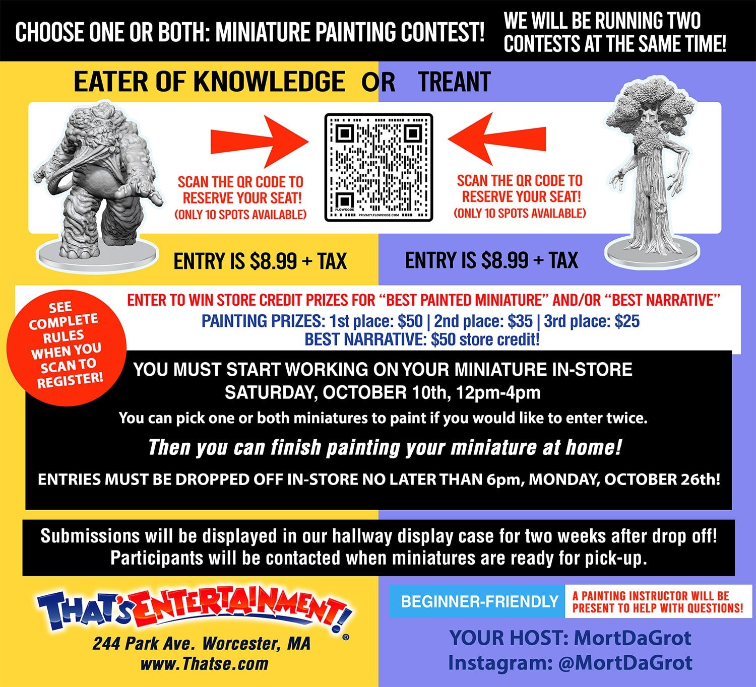 Eater of Knowledge and Treant Miniature Painting Contest Registration- (Worcester Store)